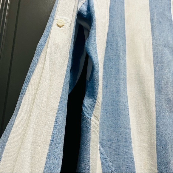 Tommy Bahama Women Linenblend Shirt Dress CoverUp Stripe Lagenlook Pockets Boho - Picture 5 of 8